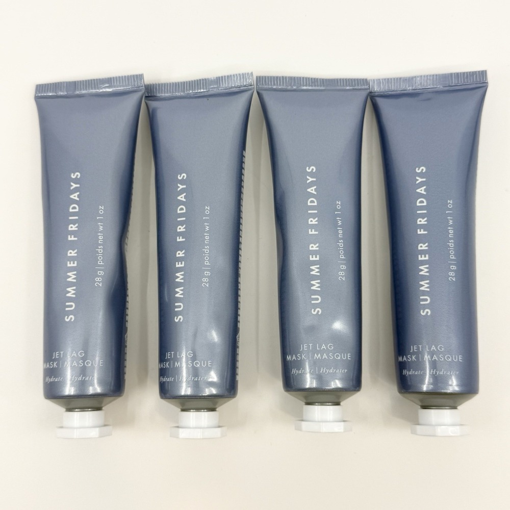Summer Fridays Jet Lag Mask + Moisturizer Set Of 4 1oz Tubes NEW SEALED